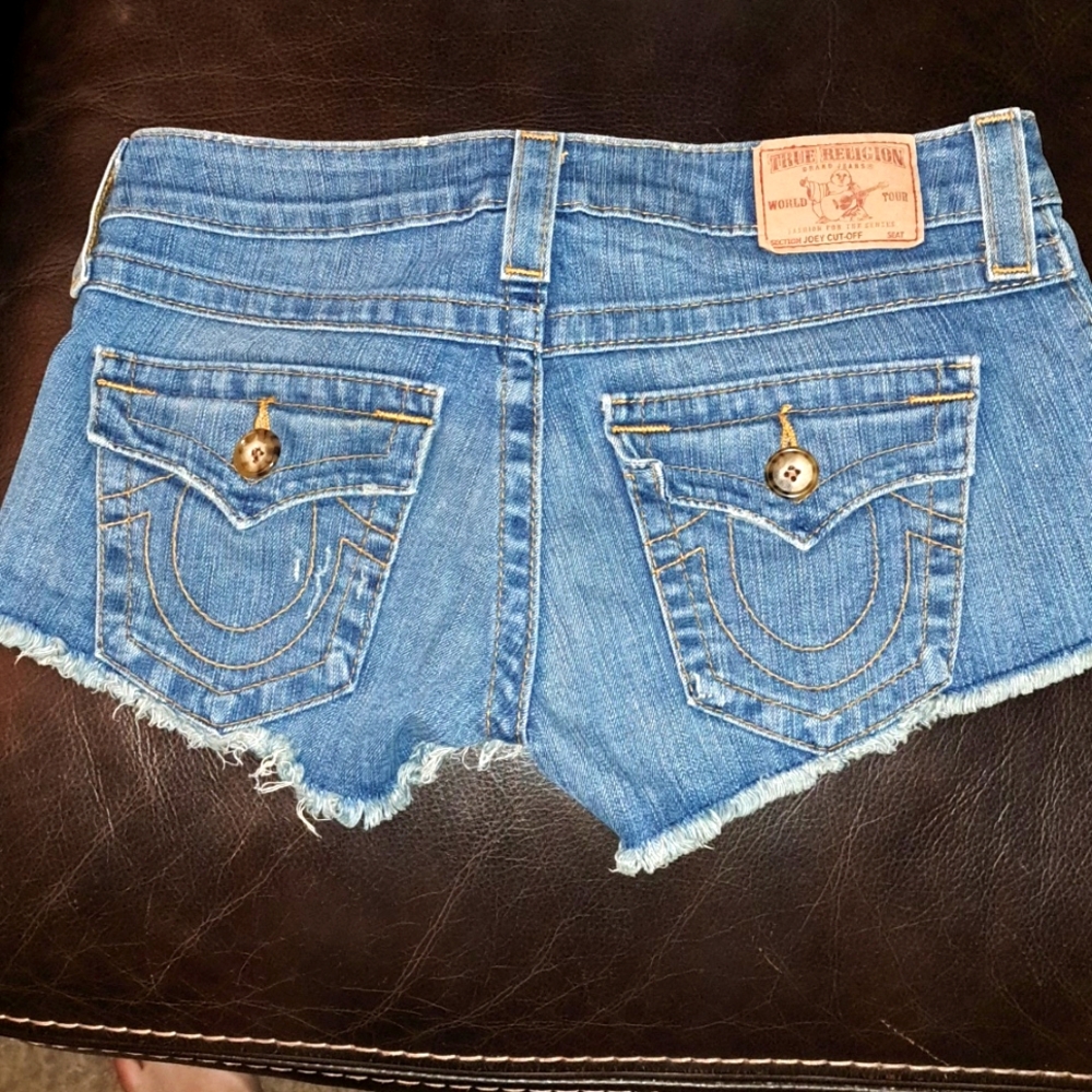 True religion denim shorts